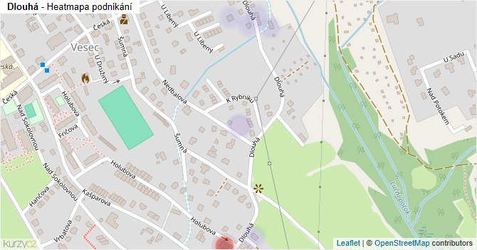 Dlouhá - mapa podnikání