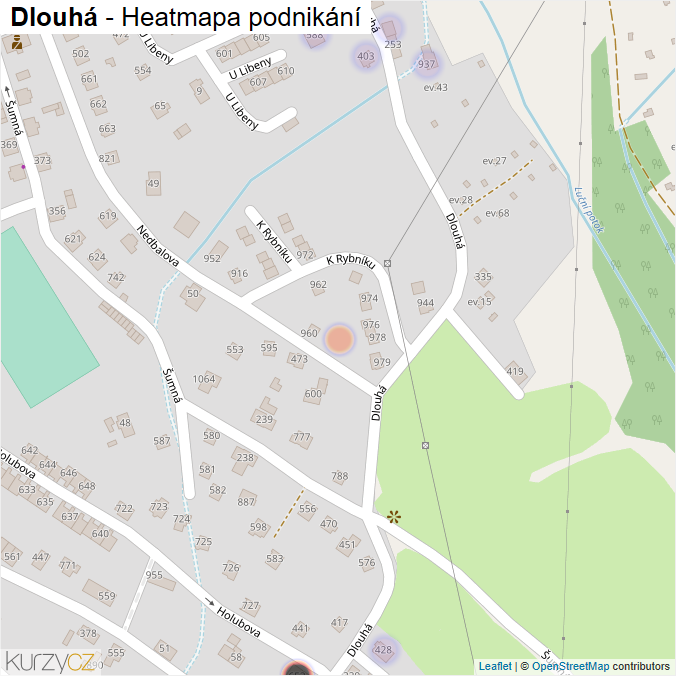 Mapa Dlouhá - Firmy v ulici.