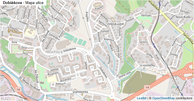 Dobiášova - mapa ulice