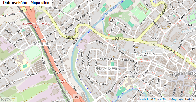 Dobrovského - mapa ulice