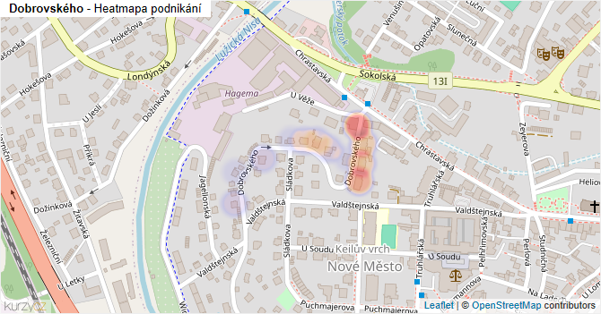 Dobrovského - mapa podnikání