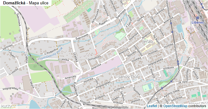 Domažlická - mapa ulice