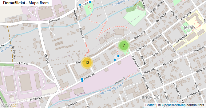 Domažlická - mapa firem
