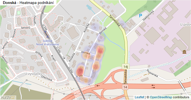 Donská - mapa podnikání