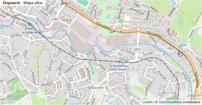 Dopravní - mapa ulice