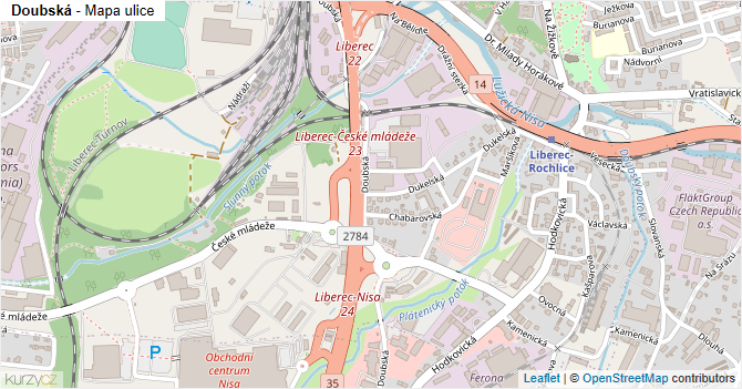 Doubská - mapa ulice