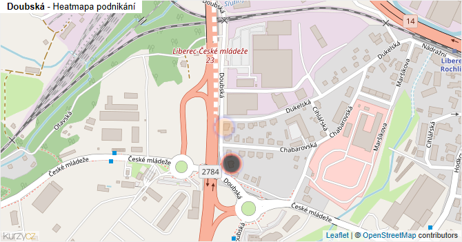 Doubská - mapa podnikání
