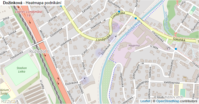 Dožínková - mapa podnikání