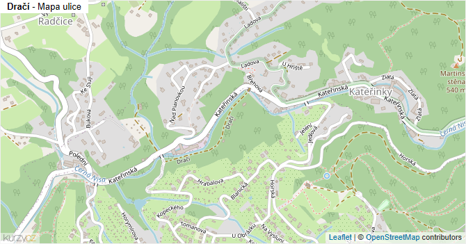 Dračí - mapa ulice