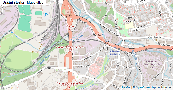 Drážní stezka - mapa ulice
