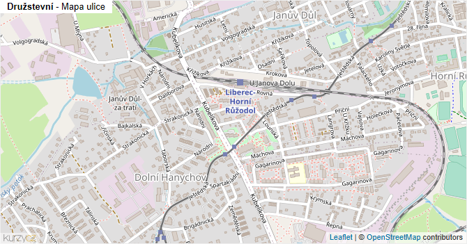 Družstevní - mapa ulice