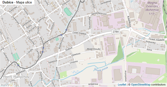 Dubice - mapa ulice
