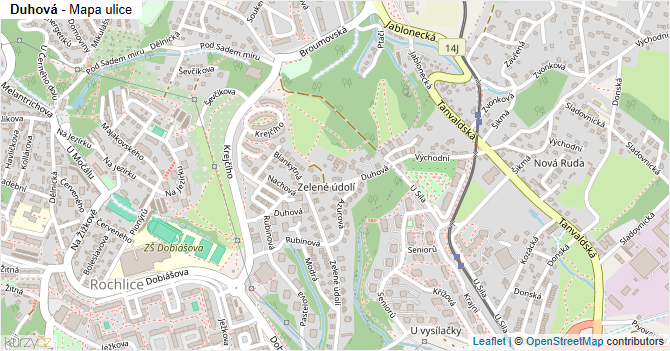 Duhová - mapa ulice