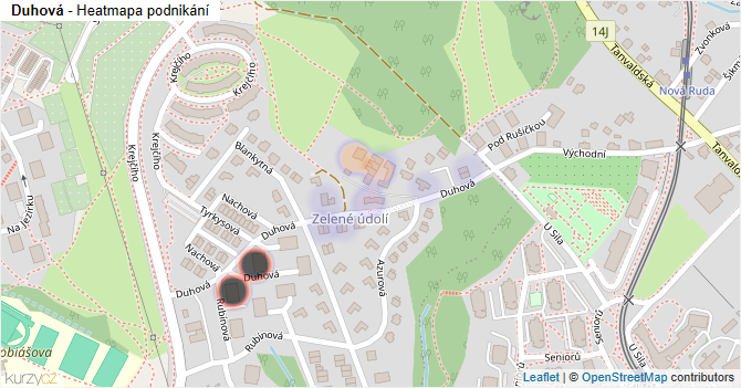 Duhová - mapa podnikání