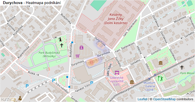 Durychova - mapa podnikání