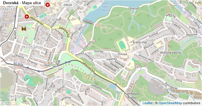 Dvorská - mapa ulice