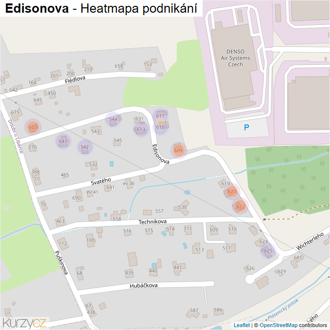 Mapa Edisonova - Firmy v ulici.