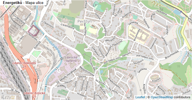 Energetiků - mapa ulice