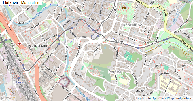 Fialková - mapa ulice