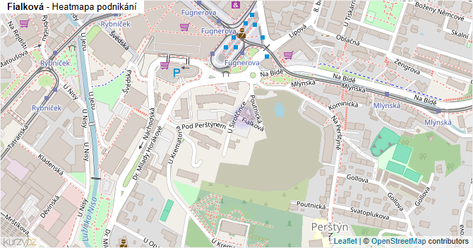 Fialková - mapa podnikání
