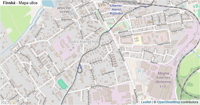 Finská - mapa ulice
