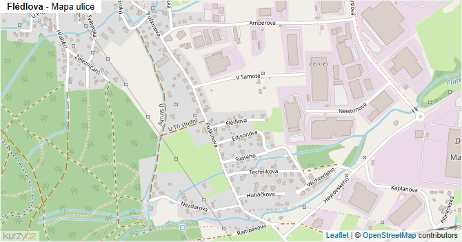 Flédlova - mapa ulice