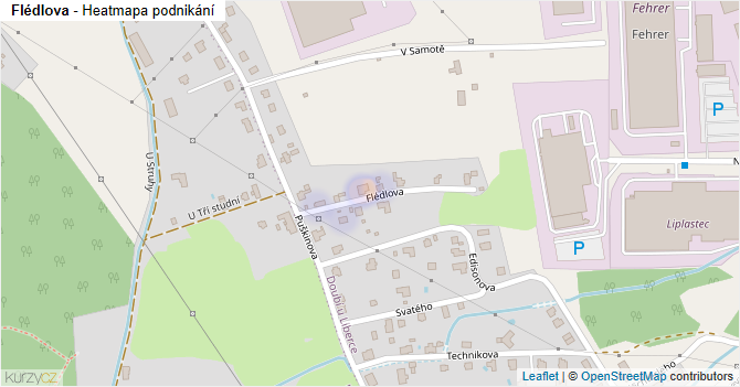 Flédlova - mapa podnikání