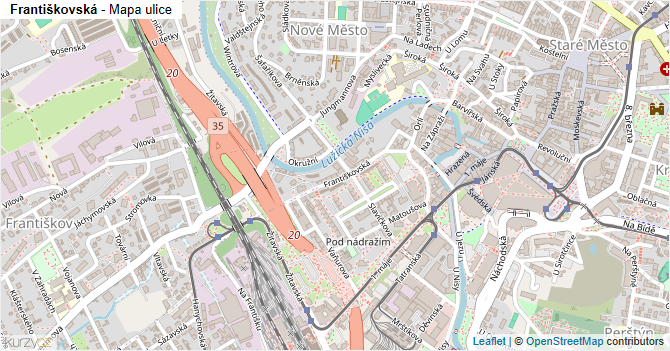 Františkovská - mapa ulice
