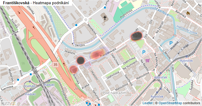 Františkovská - mapa podnikání
