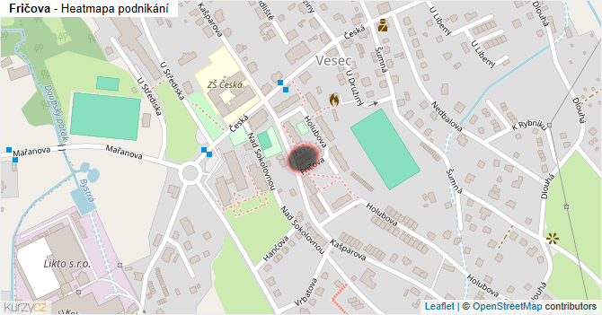 Fričova - mapa podnikání