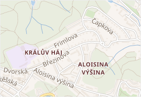 Frimlova v obci Liberec - mapa ulice