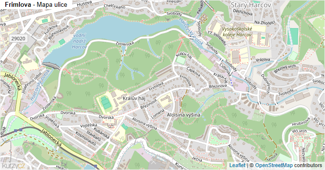 Frimlova - mapa ulice