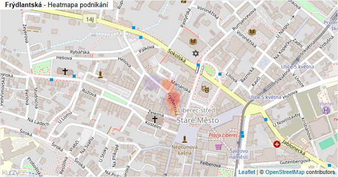 Frýdlantská - mapa podnikání