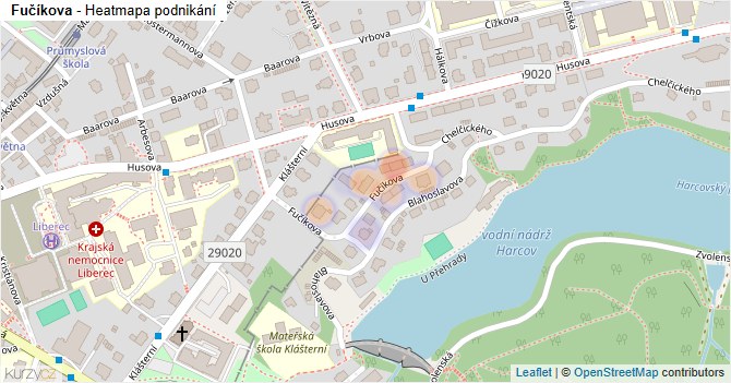 Fučíkova - mapa podnikání