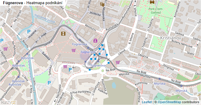 Fügnerova - mapa podnikání