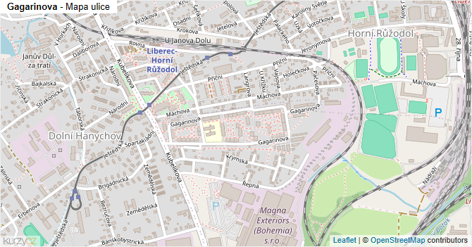 Gagarinova - mapa ulice