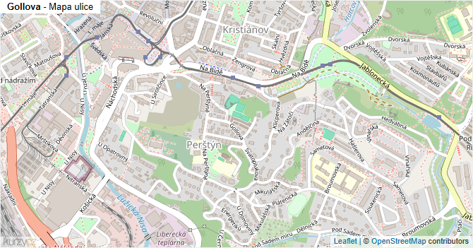 Gollova - mapa ulice