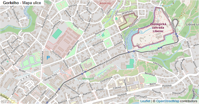 Gorkého - mapa ulice