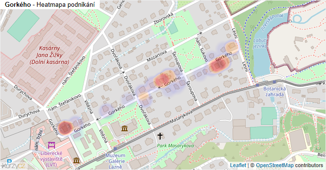 Gorkého - mapa podnikání