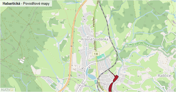 Habartická - mapa ulice