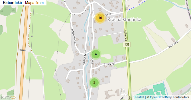 Habartická - mapa firem