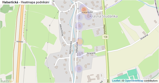 Habartická - mapa podnikání