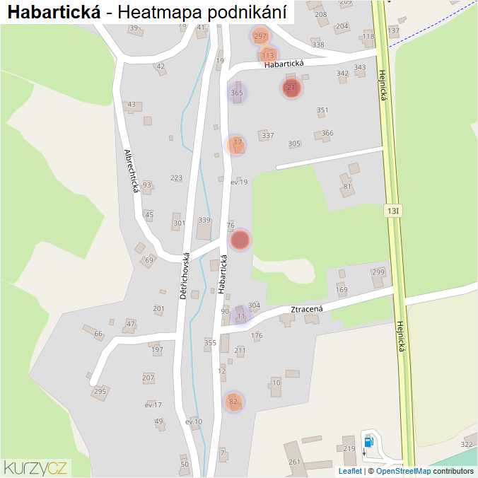 Mapa Habartická - Firmy v ulici.