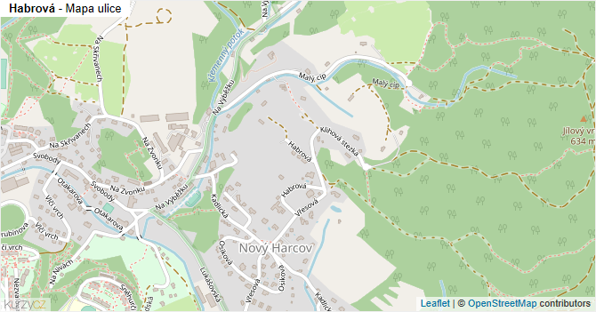 Habrová - mapa ulice