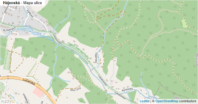 Hájenská - mapa ulice