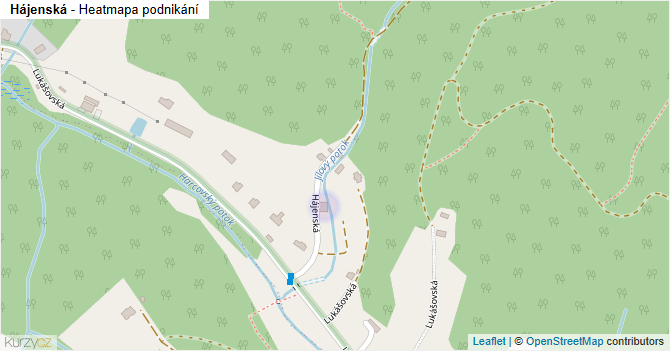 Hájenská - mapa podnikání