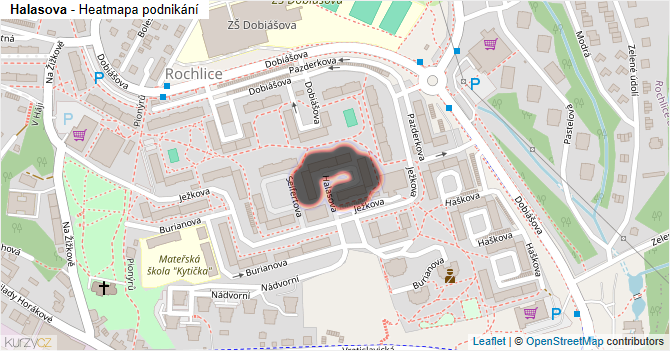 Halasova - mapa podnikání