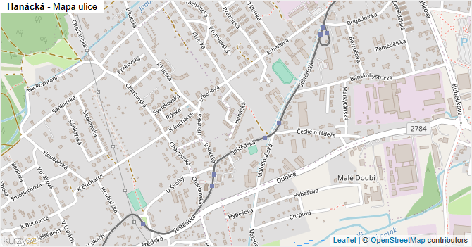 Hanácká - mapa ulice