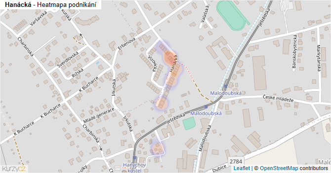 Hanácká - mapa podnikání