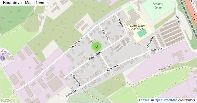 Harantova - mapa firem